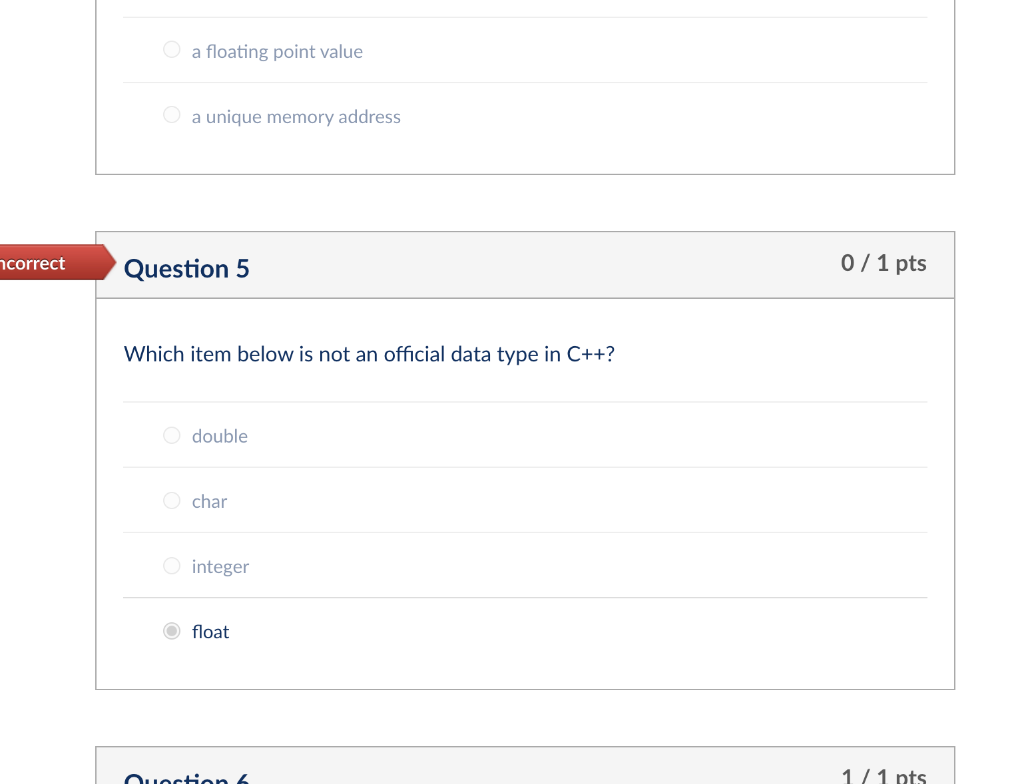  ** IN C++ PLEASE EXPLAIN WHY THANK YOU! a floating point