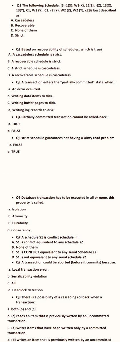  Test ing of multiple database based advanced Please answer all the