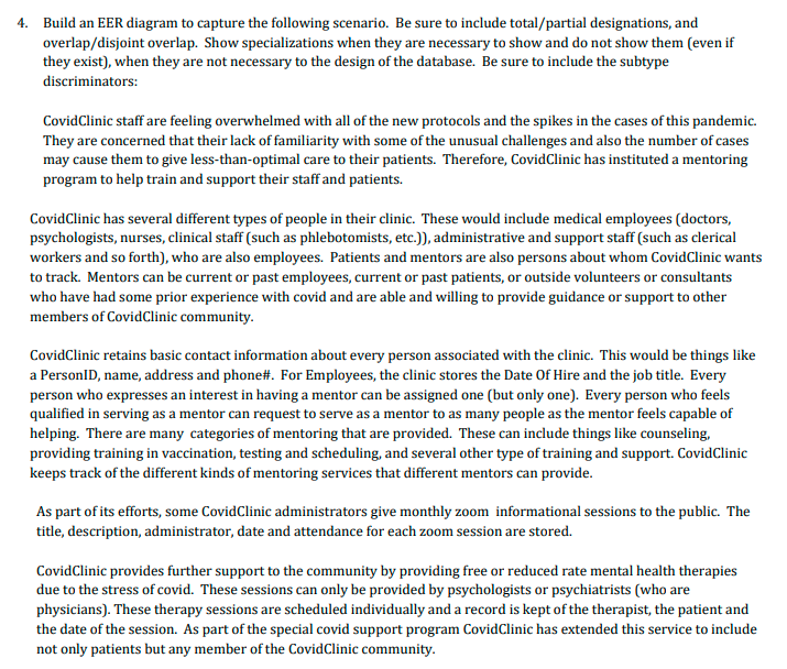 Please Post EERD Complete Solution with all possible entites. 4. Build an