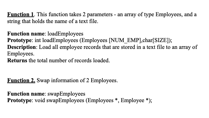 need to create (the last 2 functions should say Function 3 and