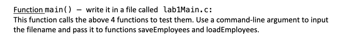 4 not 1 and 2) And for the main the functions just