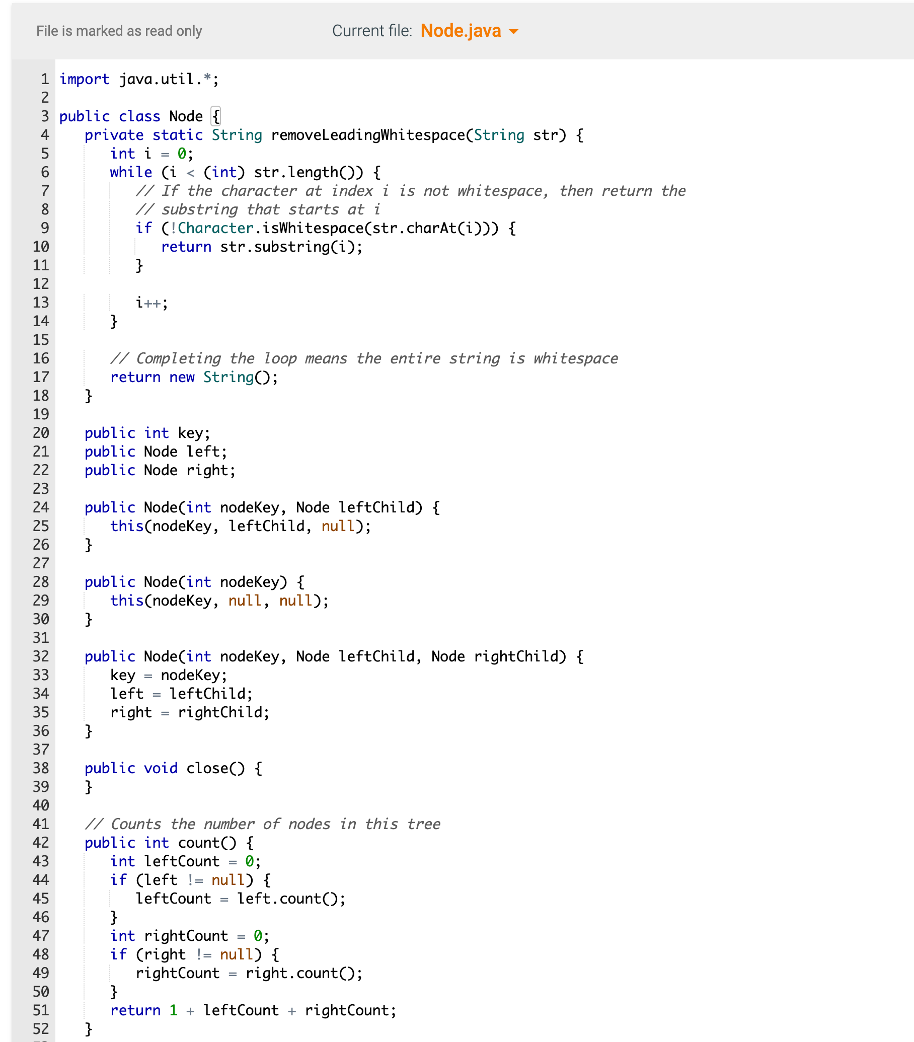 the orange arrow next to LabProgram.java at the top of the coding