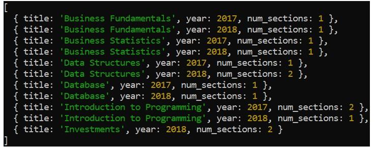 (make sure that no documents exist in the collection before running the