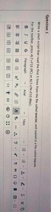  Question 1 Write a shell script that read the first 5