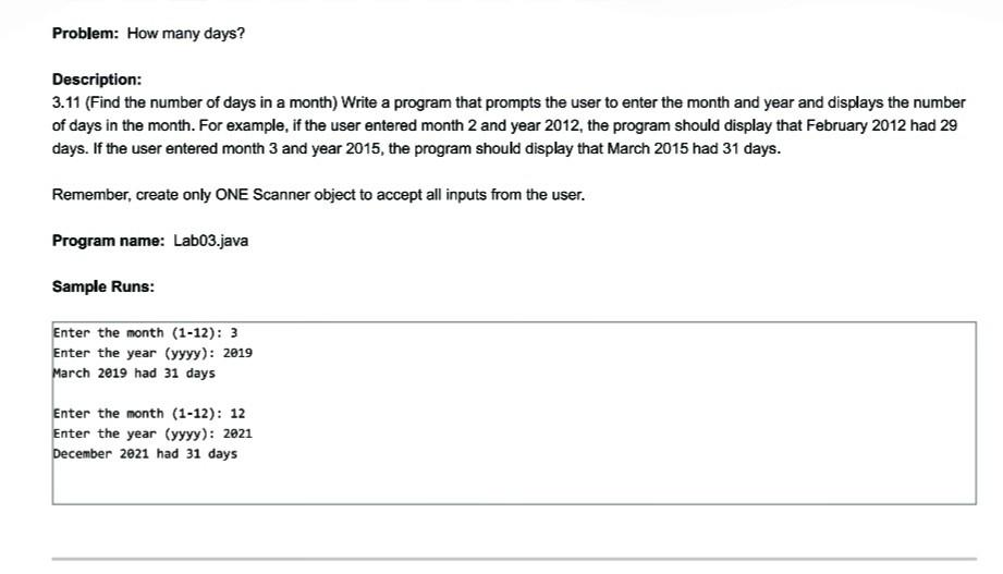  please solve it with Java language. and please show screen shot