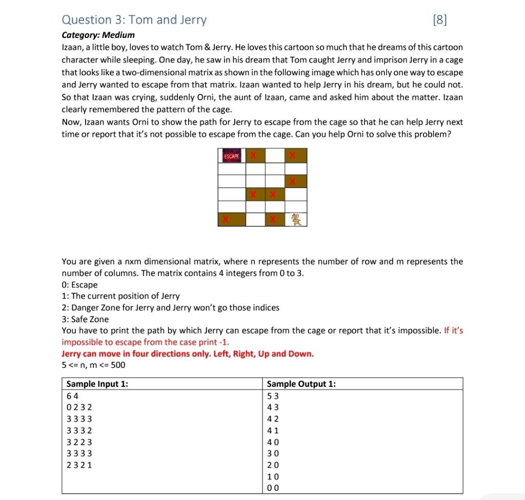 Write A C++ programme with the following instruction Question 3: Tom