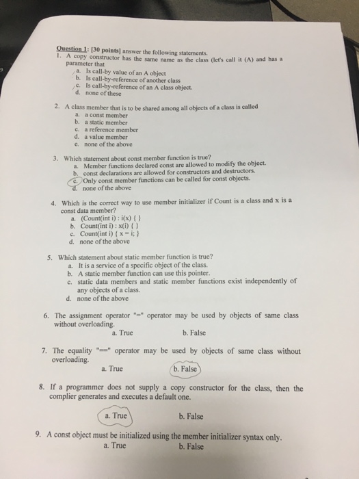  A copy constructor has the same name as the class (let's