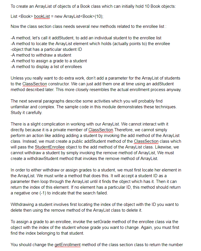 and Objects You have already written a Java class to represent a