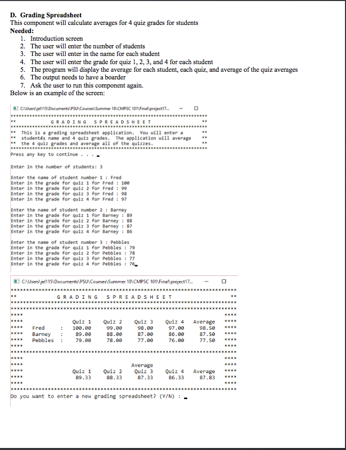 driven by a menu screen. The user will be able to choose