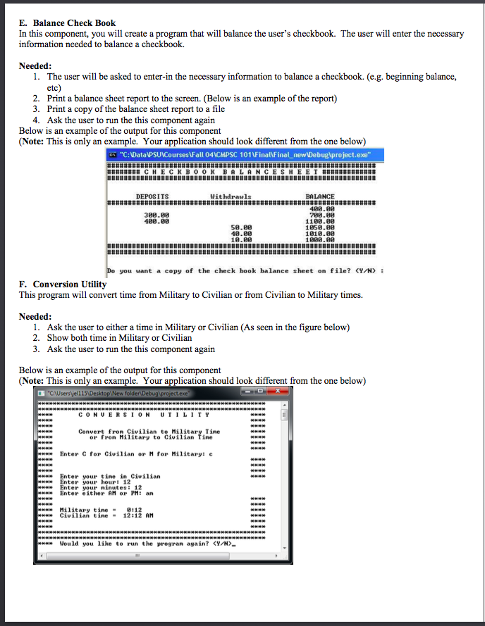 which program to enter using the menu screen. Also, the user will