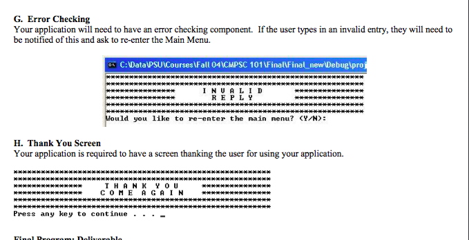 only be able to exit using the menu screen. II. Application Components