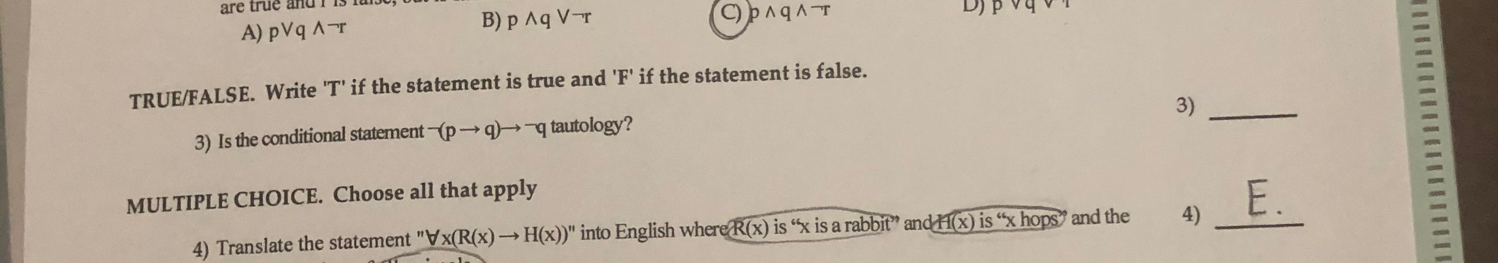  I need some help with question #3 regarding if the statement