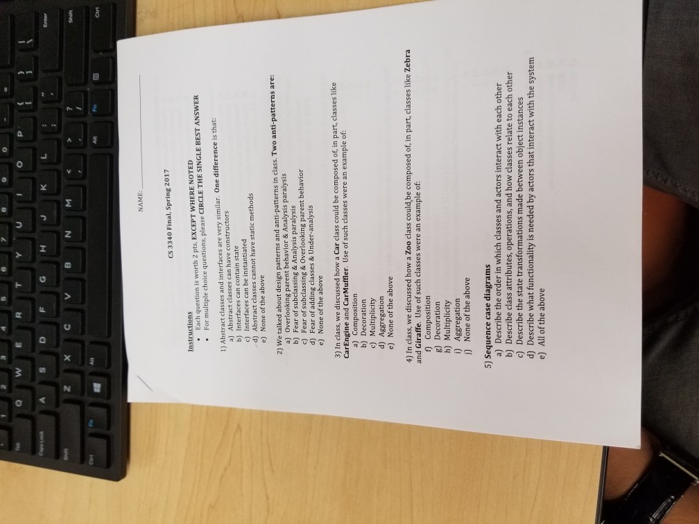  Abstract classes and interfaces are very similar. One difference is that: