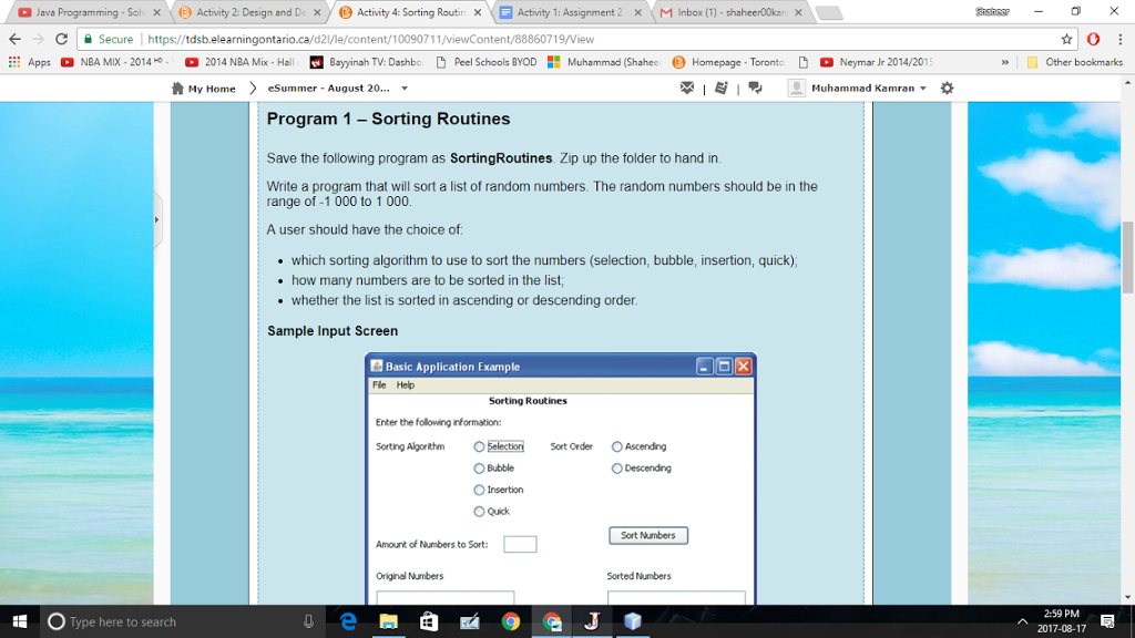 In Java O lava Programming-Sol E) Activity 2 Design and D (D