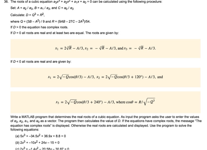  MATLAB CODING. Do not worry about proving part c The roots