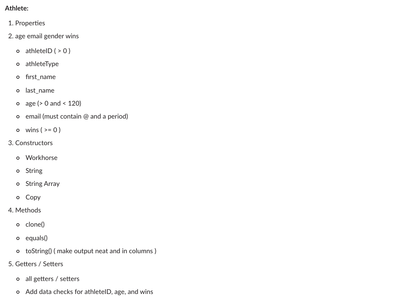 read in a file of information of 1,000 athletes into your system