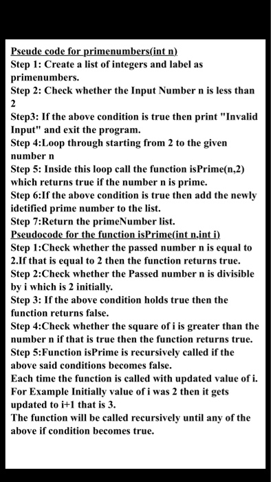  What would be the pseudo code for this function: Public static