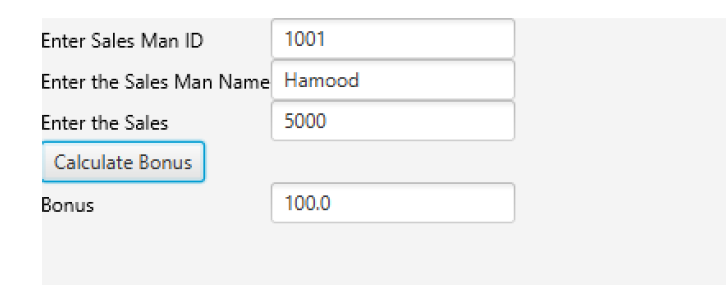 Write JavaFX program to create the GUI design as shown in the