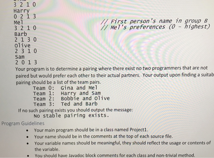 it to solve the stable marriage problem using backtracking. You are to