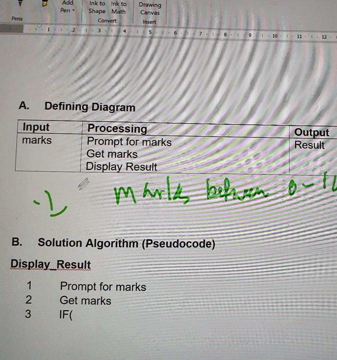 cases for each question. Two valid and one error test case) Question