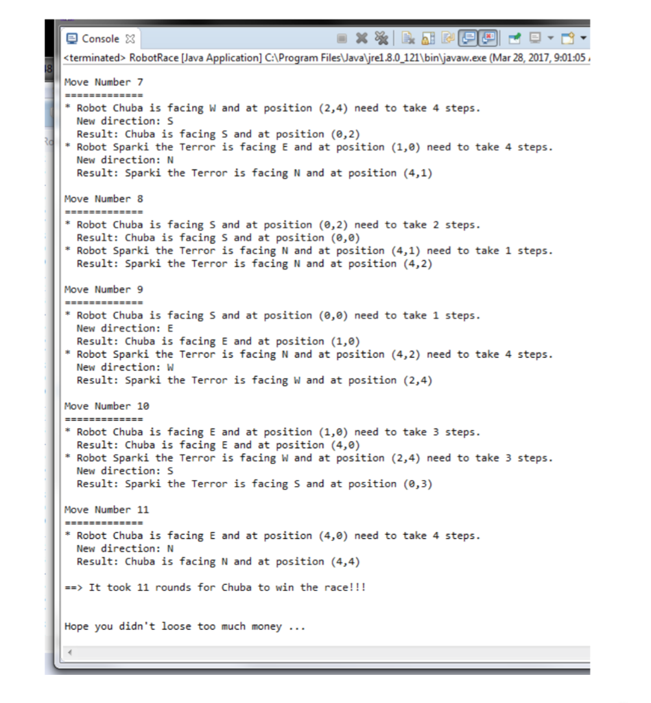 9.01.05 AM) elcome to the Robot Race What is the size of