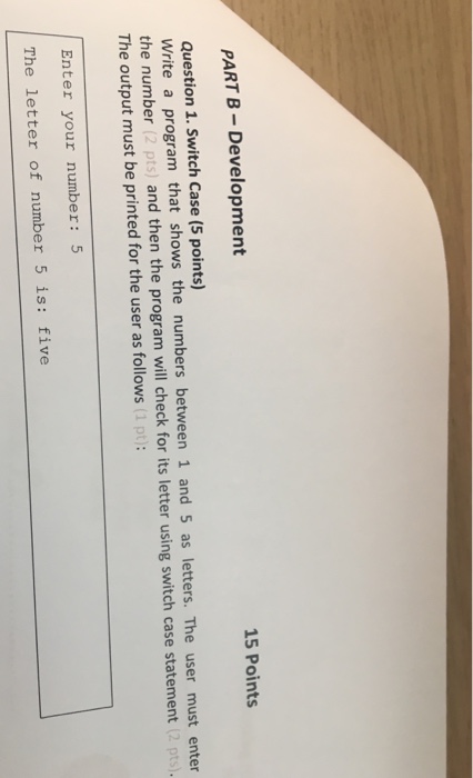  Write a program that shows the numbers between 1 and 5