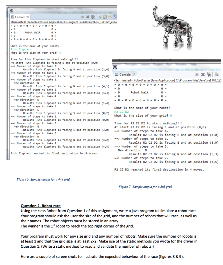 steps. Result: Chuba is facing E and at position (1,0) Robot Sparki