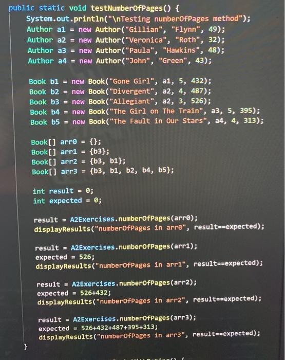 the given array of books * Parameters: Book [] array - the