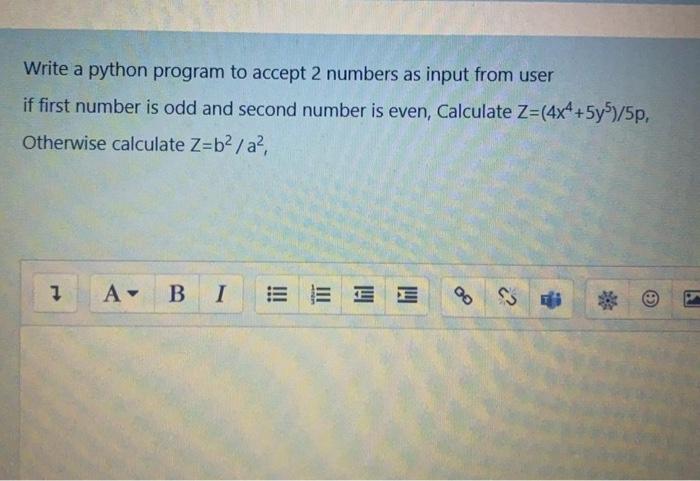  Write a python program to accept 2 numbers as input from