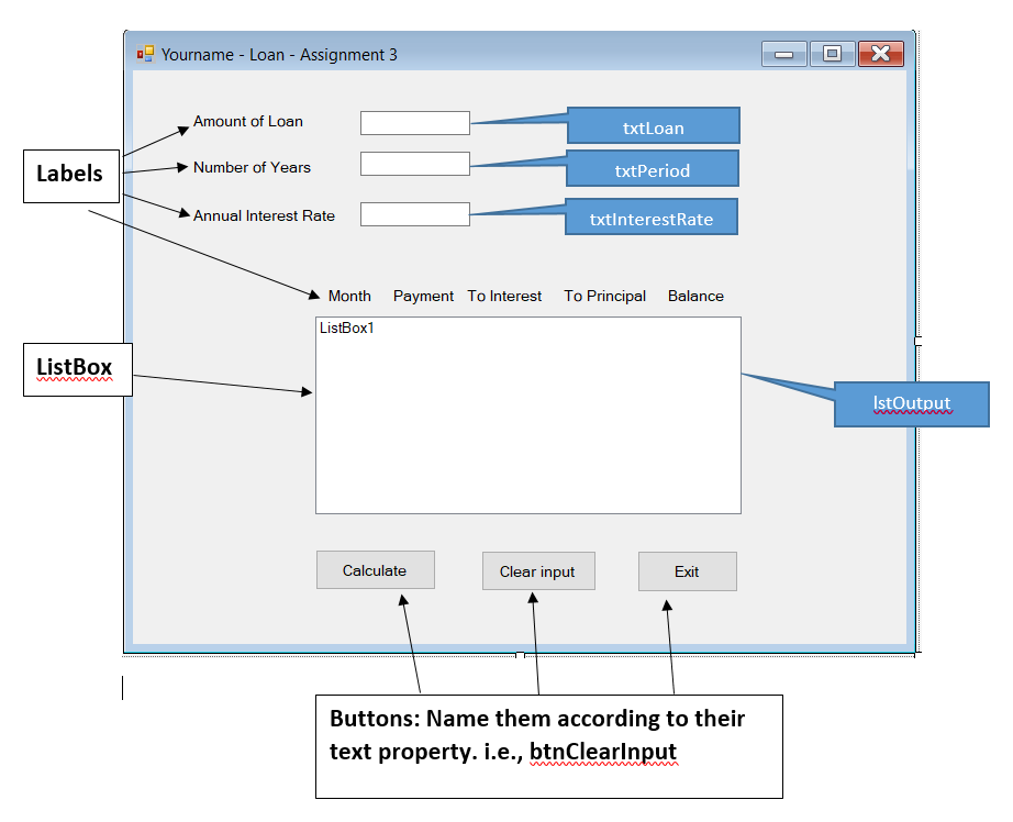 Visual Basic: Use Windows Forms App (.NET Framework) Summary: In this assignment