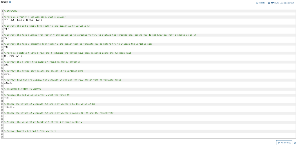 MATLAB assignment. Please help me with the correct commands to complete the