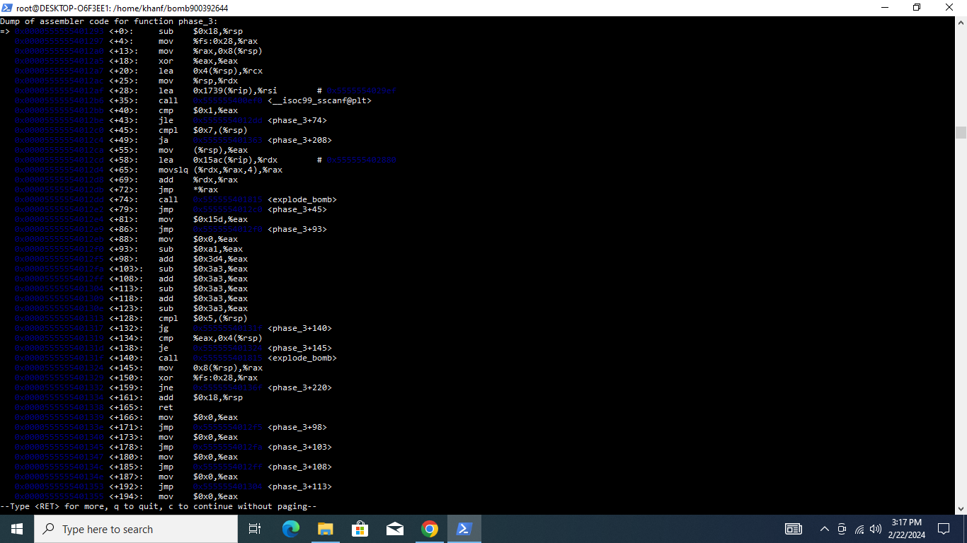  Binary Bomb.c Lab Phase 3-6 Goals: Solve a total of 6