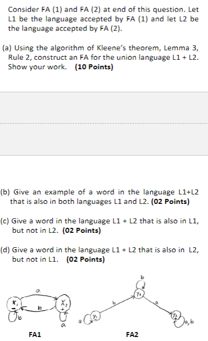  Consider FA (1) and FA (2) at end of this question.