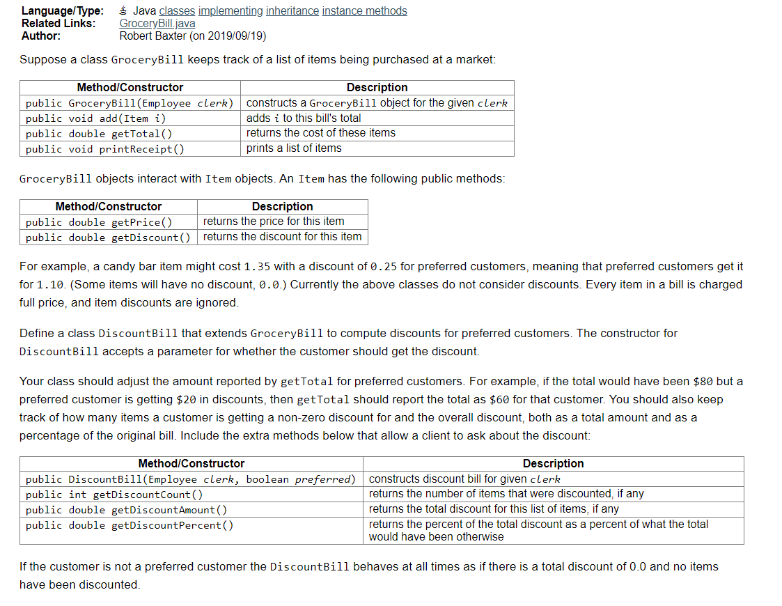 please write a java program by following all the requirements. there is