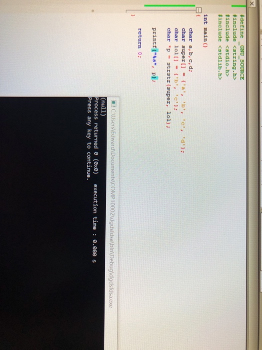  C language. Why Im getting null? #include # include # include