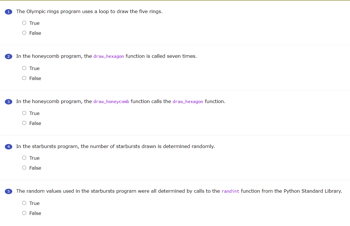  The Olympic rings program uses a loop to draw the five