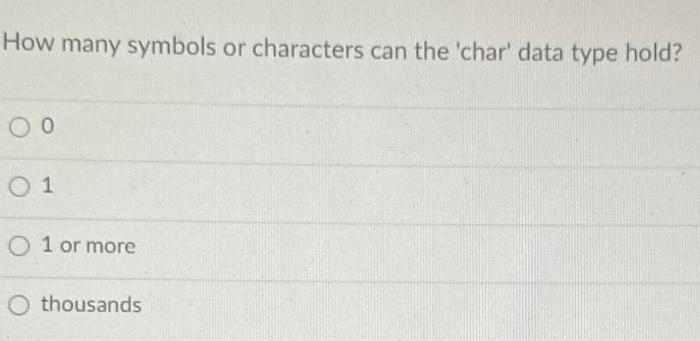 decimal numbers? byte double float long Which one of the following data