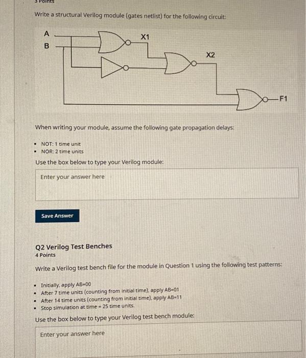 i need the test bench Write a structural Verilog module (gates netlist)