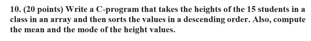  Please provide Executable code and screenshot of output. Thanks 10. (20