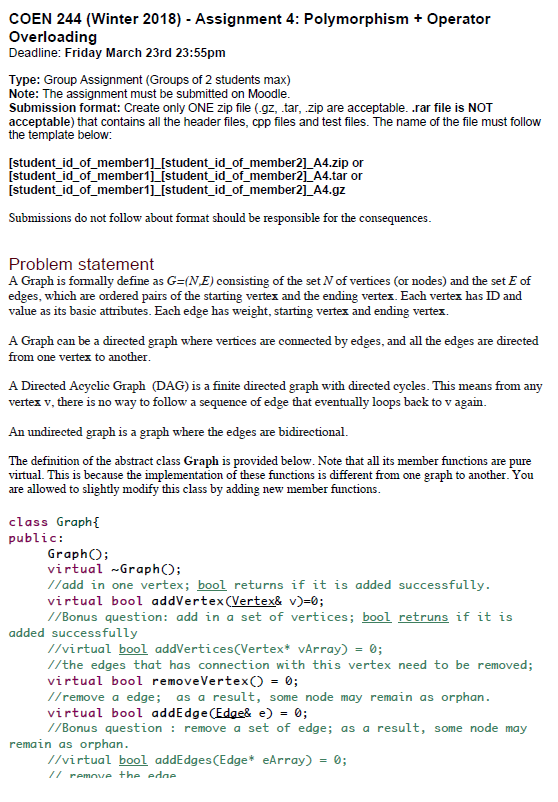  In C++ please. Need solution for problem 1 and 2 Operator