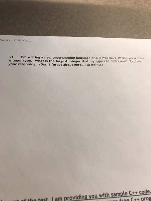  7) I'm writing a new programming language and it will have