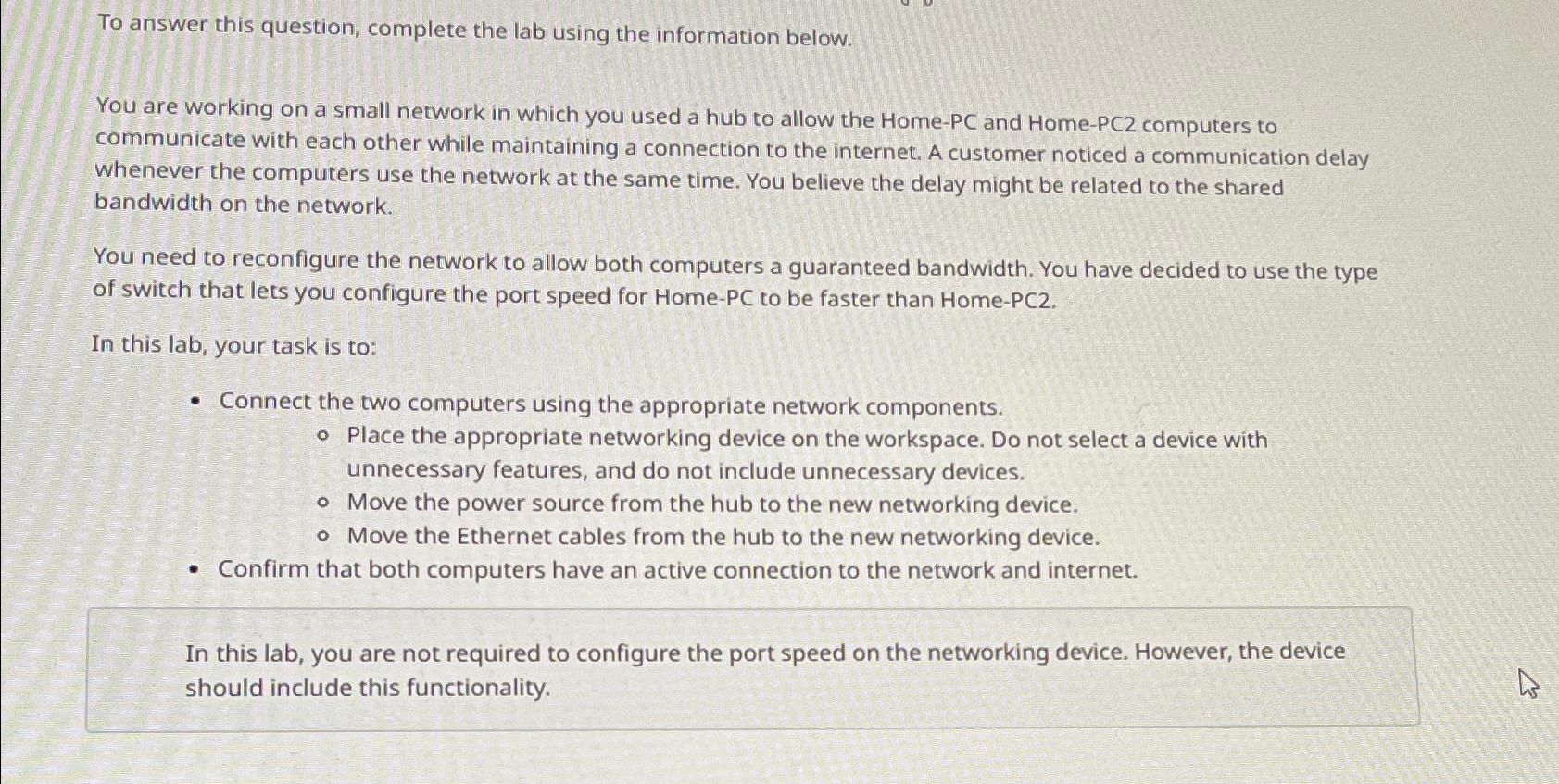  To answer this question, complete the lab using the information below.