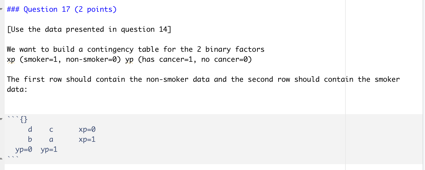 17 - ### Question 14 (2 points) Context: [Logistic regression and odds