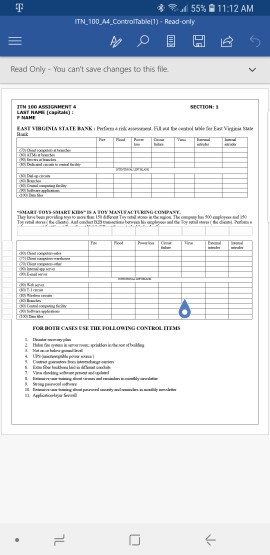 ITN 100 ASSIGNMENT 4 SECTION: 1 LAST NAME (capitals) : F