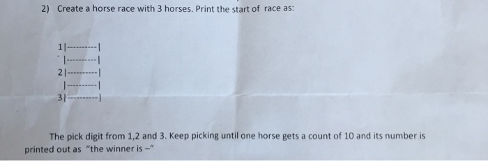  Do this ASSEMBLY program using only: 1."INCLUDE Irvine32.inc" language 2.The race