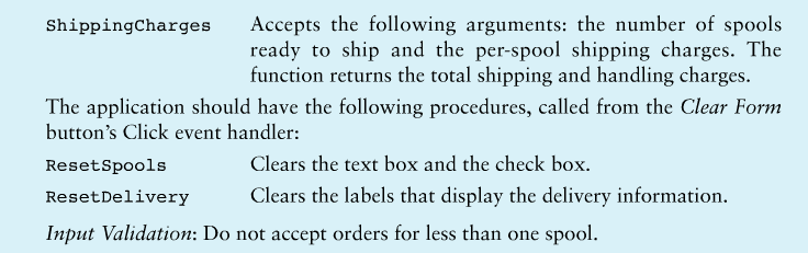 an application that displays the status of an order. The status should