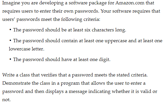  Imagine you are developing a software package for Amazon.com that requires