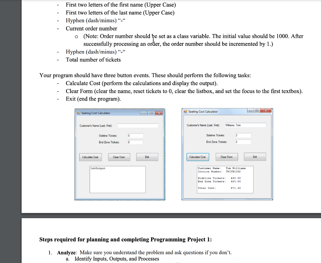tickets and will let the user know the total cost of their