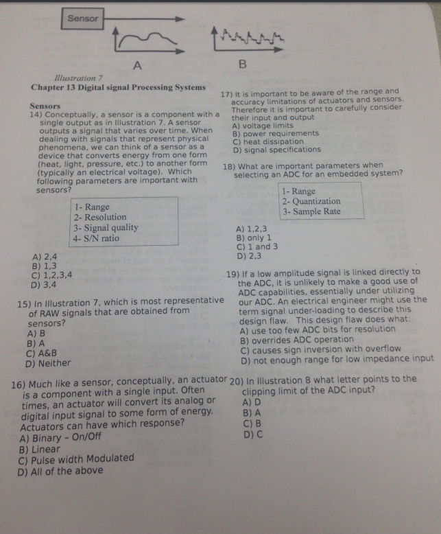  Sensor llustration 7 Chapter 13 Digital signal Processing Systems 17) It
