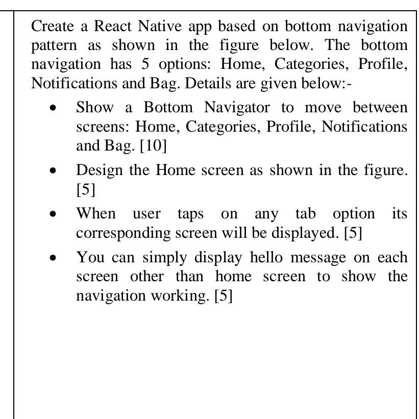 use react native, js. Create a React Native app based on